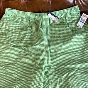 Vineyard Vines Swim Trunks, Green Gingham, Men’s XL, NWT